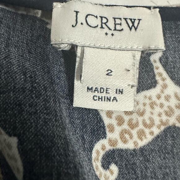 J. Crew Cheetah Navy Blue Mini Wrap Dress Size 2 - Picture 7 of 7